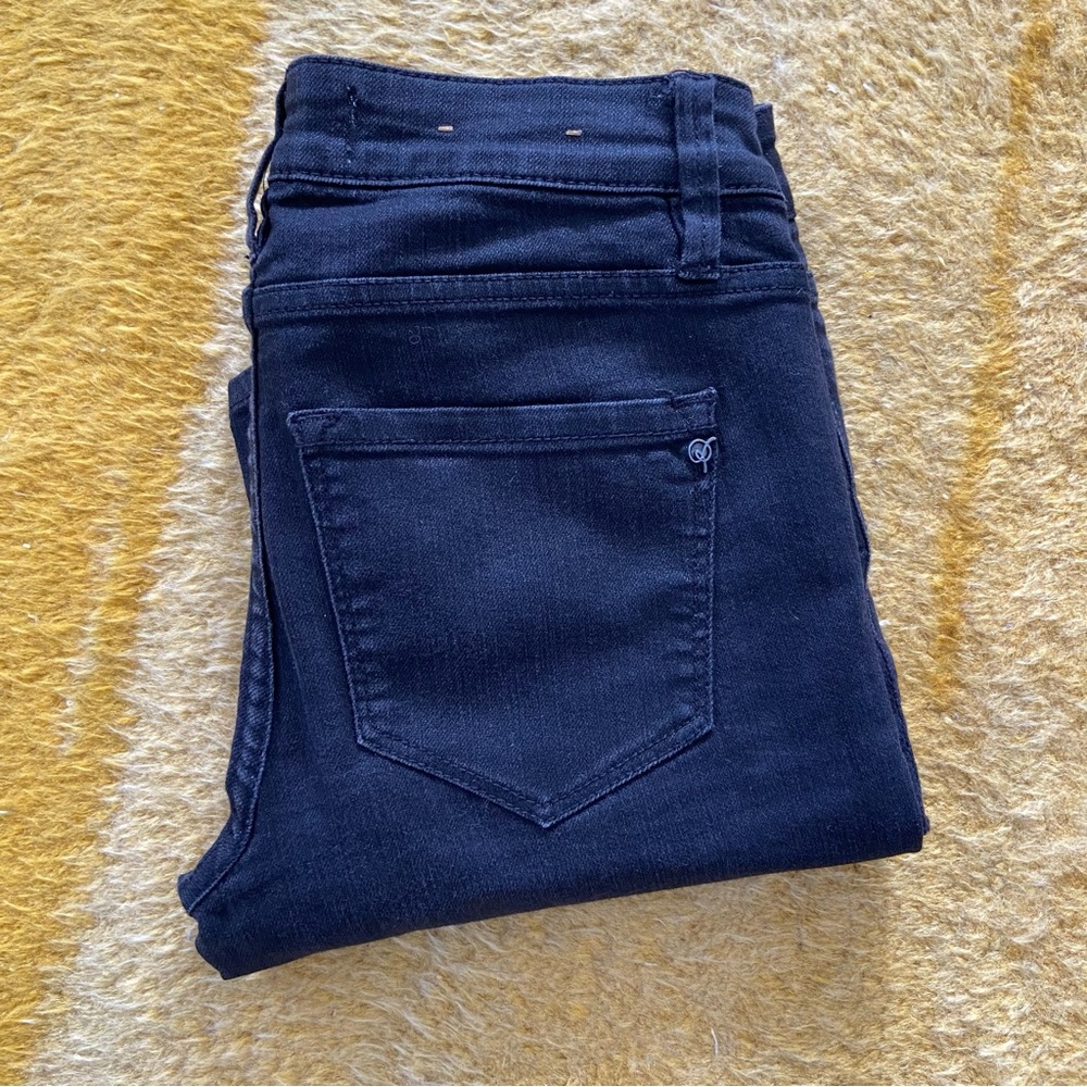 Rachel Roy Size 25 Black Mid Rise Stretch Skinny Jeans